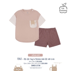 LP - Bộ cộc tay La Pomme mèo Lật mở ú oà - 6M Hồng Đất