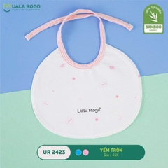 UR - Yếm tròn Bamboo phối kẻ 2423 - Trắng Hồng