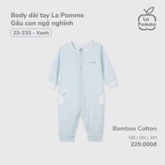 LP S10 - Body dài tay La Pomme Gấu con ngộ nghĩnh - Xanh - Newborn - SS25.T2A