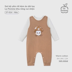 LP - Set bộ yếm rời kèm áo dài tay La Pomme khu rừng vui nhộn - Nâu - 12-18M - SS25.T9B