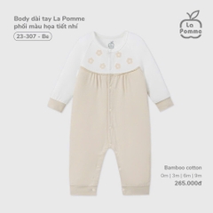 LP - Body dài tay La Pomme phối màu họa tiết nhí - Be - 9-12M - SS25.T9B