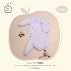 LP - Bộ Dài Tay La Pomme Cúc lệch Puppy - Newborn Tím