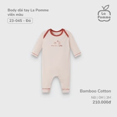 LP - Body dài tay La Pomme  viền màu - 3M Đỏ