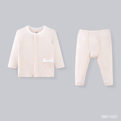 BU - Bộ dài tay cài thẳng túi nơ Little Star - SBB110201 - Hồng - 9-12M -SS26.T7A