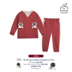 LP - Bộ dài tay La Pomme Spaceman & Stars - Hồng SS - 6-9M