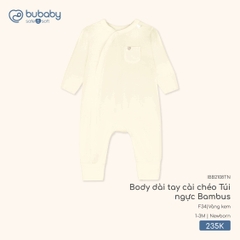 BU - Body dài tay cài chéo Túi ngực Bambus - IBB2108TN - Vàng kem - Newborn - SS26.T2A