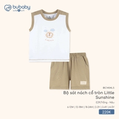 BUBaby - Bộ sát nách cổ tròn Little Sunshine - IBC1404LS - Trắng + nâu - 12-18M - SS26.T4A