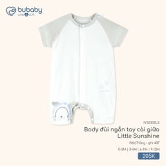 BUBaby - Body đùi ngắn tay cài giữa Little Sunshine  - IVS2302LS - Trắng + ghi 407 - 0-3M - SS26.T3C