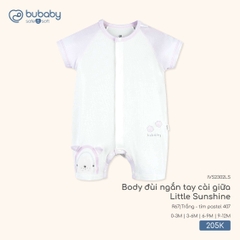 BUBaby - Body đùi ngắn tay cài giữa Little Sunshine  - IVS2302LS - Trắng + tím pastel 407 - 6-9M - SS26.T3C