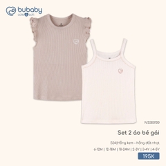 BUBaby - Set 2 áo bé gái  - IVS303100 - Hồng kem + hồng đất nhạt - 3-4Y - SS26.T3C