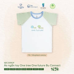 BU - Áo ngắn tay One tree One future - KBC3300OF - Trắng + xanh matcha - 2-3Y - SS26.T2A