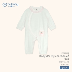 BU - Body dài tay cài chéo cổ bèo - KVC2108CB - Trắng 432 - 3-6M - SS25.T11A