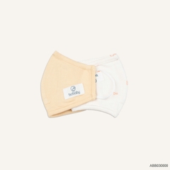 BU - Khẩu trang Bambus - ABB030000 - Trắng in hồng cam + Vàng - FS - SS25.T7C