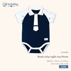 BUBaby - Body chip ngắn tay Ponie - PPN230000 - Navy + trắng in rái cá Bubu - 3-6M - SS26.T4A
