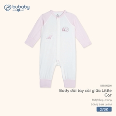 BU - Body dài tay cài giữa Little Car - SBB210200 - Trắng + Hồng - 0-3M - SS26.T1B