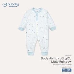 BU - Body dài tay cài giữa Little Rainbow - SBB210201 - Trắng in cầu vồng xanh - Newborn - SS26.T4C