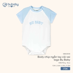 BU - Body chip ngắn tay cài vai logo Bu Baby - SBB230128 - Trắng + Blue - 6-9M - SS26.T2A