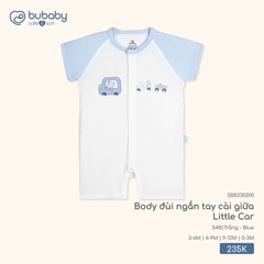 BU - Body đùi ngắn tay cài giữa Little Car - SBB230200 - Trắng + Blue - 9-12M - SS26.T1B