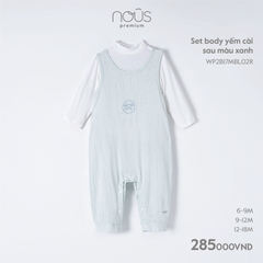 NOUS - Set body yếm cài sau màu xanh - Nu Pre - 6M - SS23.10 - ZTD