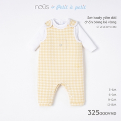 NOUS:-:Set:body:yếm:dài:chần:bông:kẻ:vàng:-:12-18M:-:SS23.10