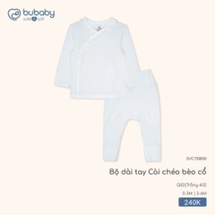 BU - Bộ dài tay Cài chéo bèo cổ - SVC110800 - Trắng 432 - 0-3M - SS25.T11A