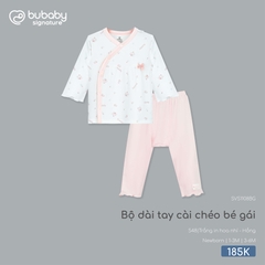 BU - Bộ dài tay cài chéo bé gái - SVS1108BG - Trắng in hoa nhí - hồng - 3-6M - SS26.T4C