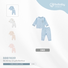 BU S20 - Bộ dài tay cài giữa Bambus - BBB110201 - Blue D83 - 1-3M - SS25.BP