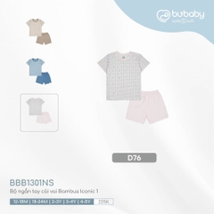 BU S20 - Bộ ngắn tay cài vai Bambus Iconic 1 - BBB1301NS - Trắng Iconic - 3-4Y - SS25.BP