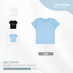 BU S10 - Áo ngắn tay cổ tròn Bamco Signature 1 - BBC330405 - Xanh nước biển - 2-3Y - SS25.BP