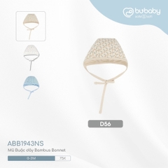 BU - Mũ Buộc dây Bambus Bonnet - D56|Be in Iconic 1 -  3M - ABB1943NS - 0/3M