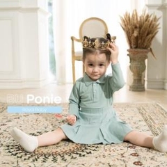 BU S10 - Chân váy ngắn xếp ly Ponie - BPN531801 - Xanh ghi - 6-9M - SS25.BP