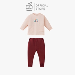 LP - Bộ dài tay La Pomme Bonjour - 6M Hồng