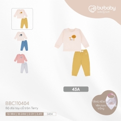 BU - Bộ dài tay cổ tròn Terry - 3Y - Kem - Vàng - BBC110404.03Y43A - 2/3Y