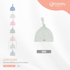 BU - Mũ nút thắt Bunny - 6M - Kẻ mint - ASR192400.06M88B - 3/6M