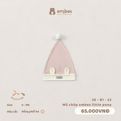 EMBES - Mũ chóp embes little pony - 26-B1-22 - Hồng Be - 0-3M