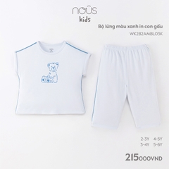 NOUS - Bộ lửng màu xanh in con gấu 2Y - Bộ lửng màu xanh in con gấu - .xanh in con gấu - 2-3Y