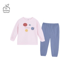 LP Z49 - Bộ dài tay La Pomme Hành tinh sắc màu - Hồng sắc màu - 9-12M - SS25.NP