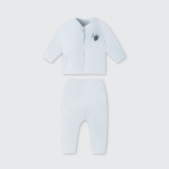 LP - Set Dài tay La Pomme cúc thẳng sticker - Xanh
