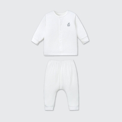 LP:-:Bộ:dài:tay:La:Pomme:cúc:thẳng:mềm:mịn:-:Trắng:-:Newborn:-:SS26.GM