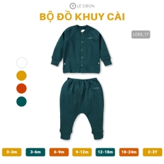 LC -Bộ Cài thẳng dài khuy cài - Xanh