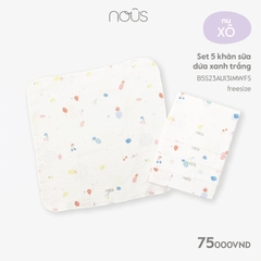 NOUS - Set 5 khăn sữa dứa xanh trắng - . - FS