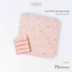 NOUS - Set 5 khăn sữa gấu hồng - . - FS