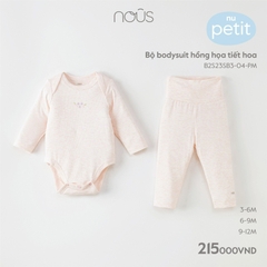 NOUS - Bộ body hồng họa tiết hoa - Nu Petit - 6M - Bộ body hồng họa tiết hoa - .ng họa tiết hoa - 6-9M - YY