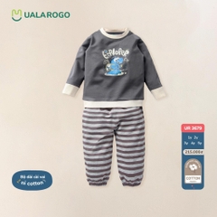 UR - Bộ cài vai nỉ cotton - 3679 - Ghi Đậm - 1Y