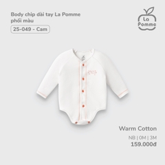 LP - Body chip dài tay La Pomme phối màu - Newnborn Trắng Cam - Thu Đông