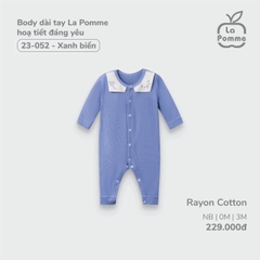 LP S40 - Body dài tay La Pomme hoạ tiết đáng yêu - Xanh biển - Newborn - SS25.NP