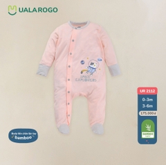UR - Body liền chân lộn tay Bamboo - 2112 - Hồng - 0M