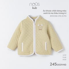 NOUS - Áo khoác chần bông màu xanh lá mạ thêu trang trí - Nu P Petit - 3Y - SS23.T11B - ZTD - Áo khoác chần bông màu xanh lá mạ thêu trang trí - . thêu trang trí - 3-4Y