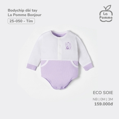 LP S20 - Body chip dài tay La Pomme Bonjour - Tím - 3-6M - SS24.T1A