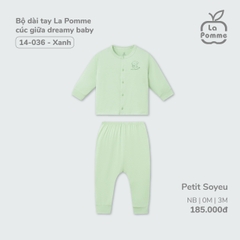 LP - Bộ Dài Tay La Pomme Cúc giữa Dreamy Baby - 0M Xanh - SS24.T2A